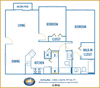 Two bedroom floor plan Captiva Club Miami Florida Apartments